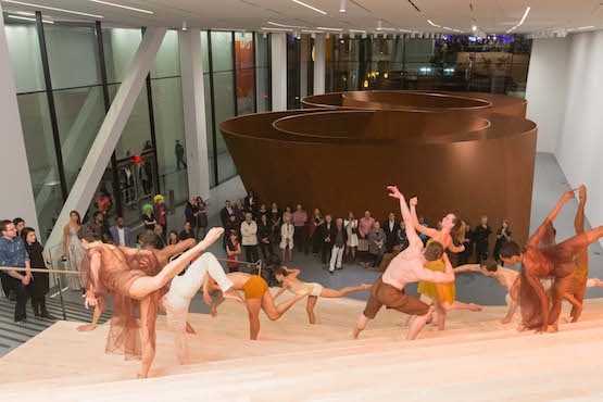 During the Art Bash party, Richard Serra’s Sequence provided a stunning backdrop for a performance by Alonzo Kings LINES Ballet.