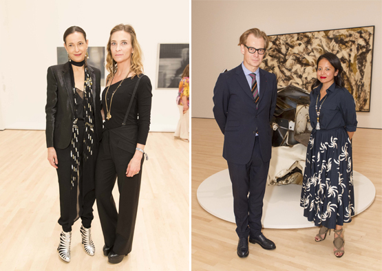 Left: Jeanne Greenberg Rohatyn, owner of NYC’s Salon 94 gallery, with photographer Katy Grannan.Right: Philippe Vergne, Director of the LA Museum of Contemporary Art, with his wife Sylvia Chivaratanond.