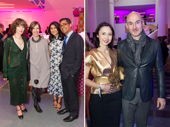 Left: Artist and actress Miranda July, Julia Bryan-Wilson, Trustee Alka Agrawal, and Ravin Agrawal.Right: Melissa Chiu, Director of DC’s Hirshhorn Museum, and Benjamin Genocchio, Director of NYC’s Armory Art Fair.