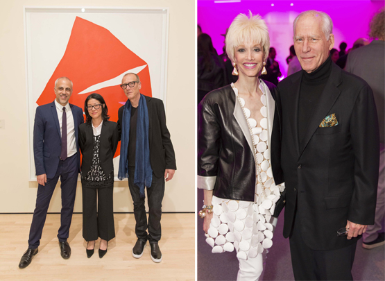 Left: Anthony Allen; Lydia Yee, Chief Curator of London’s Whitechapel Gallery; and artist and composer Christian Marclay.Right: OJ and Gary Shansby.