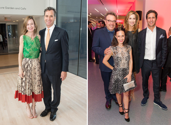Left: Katie Paige, SFMOMA Trustee and one of the FOG Art+Design Fair founders, with her husband Matt Paige.Right: FOG Art+Design Fair Co-Founder Stanlee Gatti, SFMOMA Trustee Becca Prowda, FOG Committee Member Kate Harbin Clammer, and Adam Clammer.